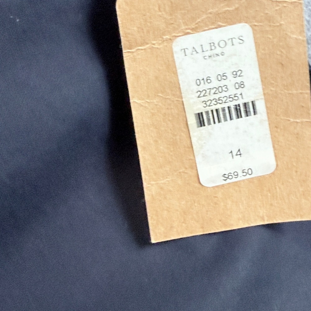 Talbots Chino Pants Womens 14 Navy Blue Wide Leg Stretch Cotton NWT - Picture 9 of 11